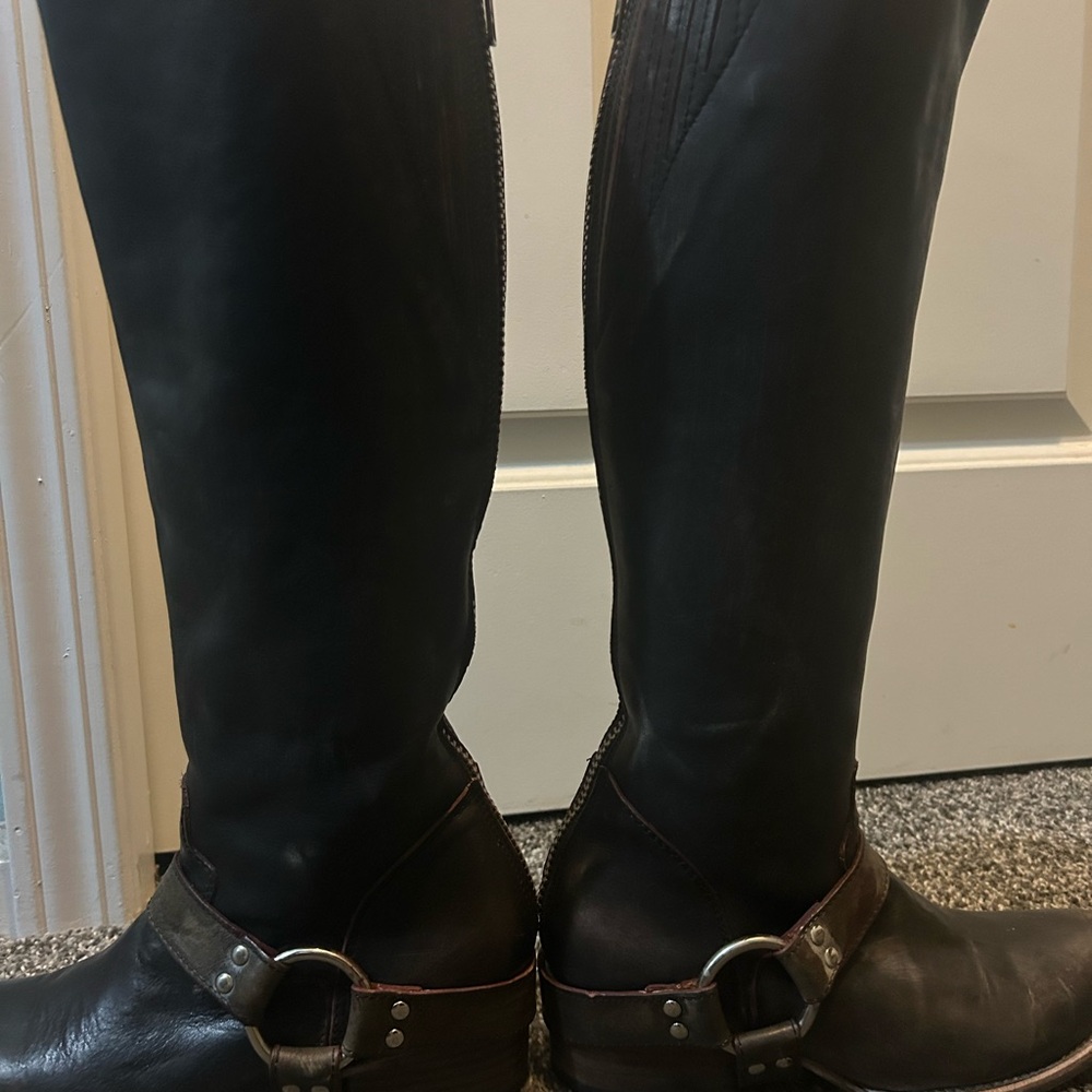 Freebird By Steve Madden Brown Leather Heeled Boots - Picture 5 of 9